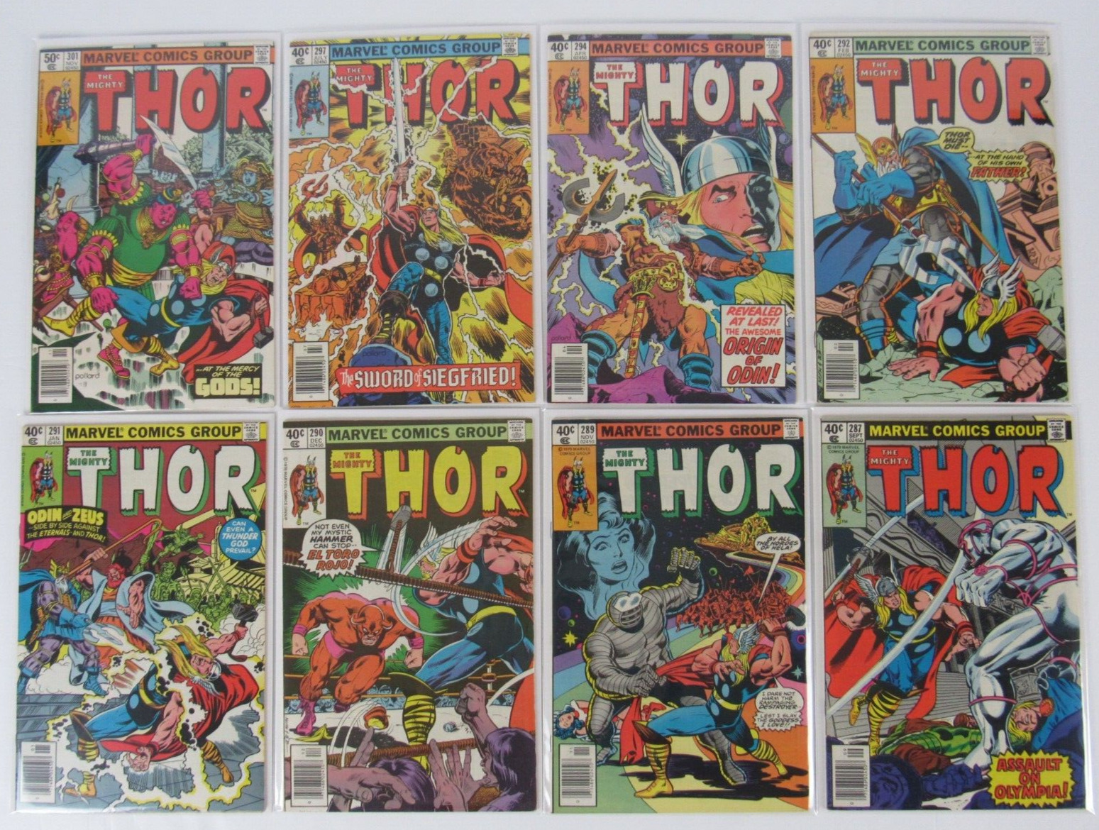Thor (1979, Marvel) Bronze Age 287 289 290 291 292 294 297 301 VF/VF-NM VA354