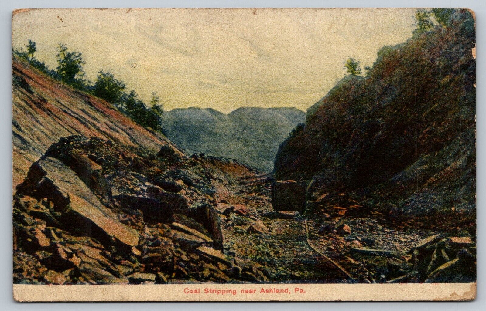 Postcard Pennsylvania Coal Mine Stripping Near Ashland