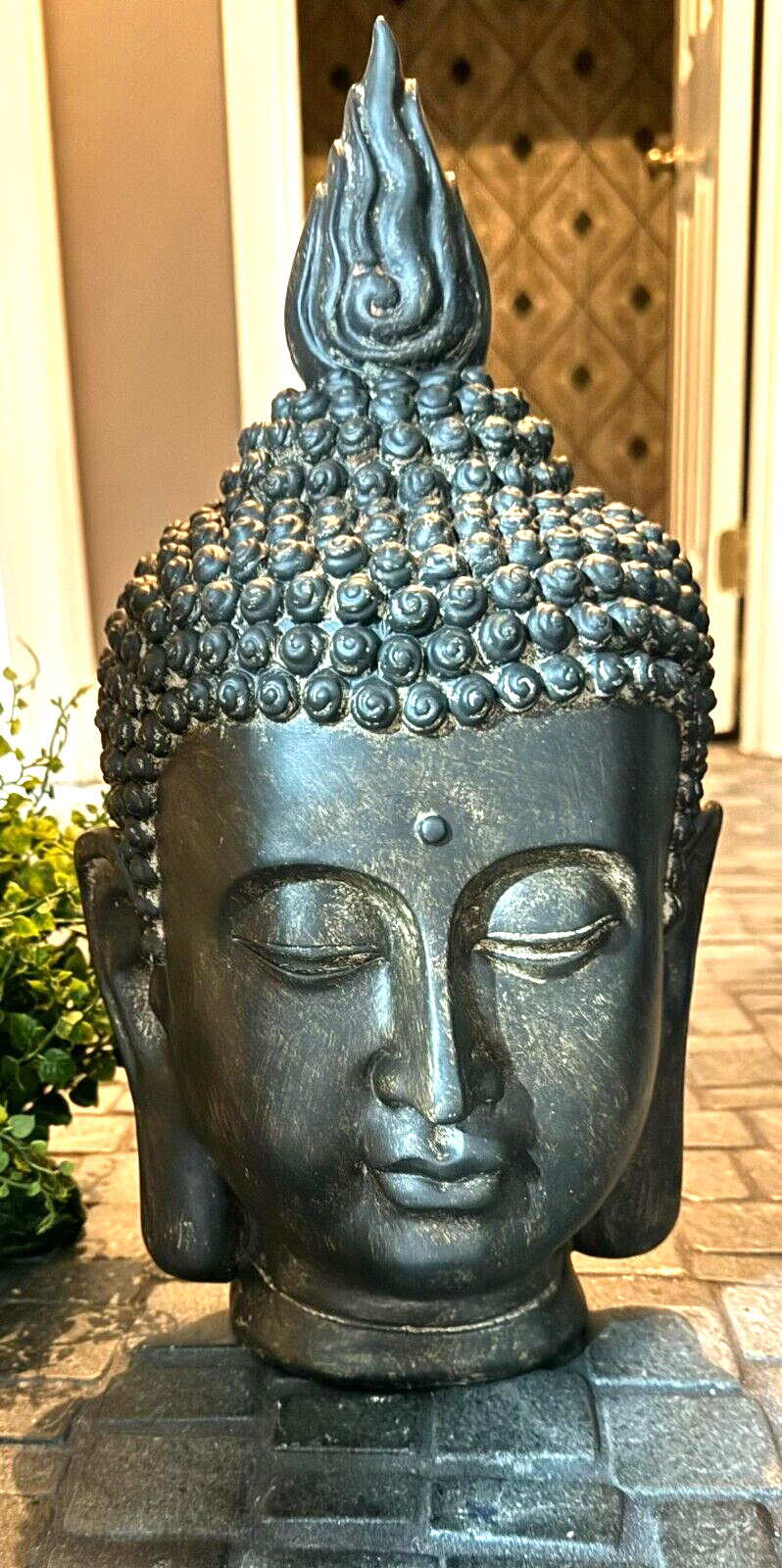 Buddha Head Sculpture Statue Meditation Zen Tranquility 15.75\