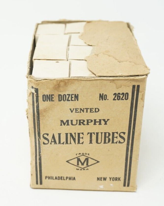 Vintage Medical Supplies Murphy Saline Glass Tubes No. 2620 Box of 12