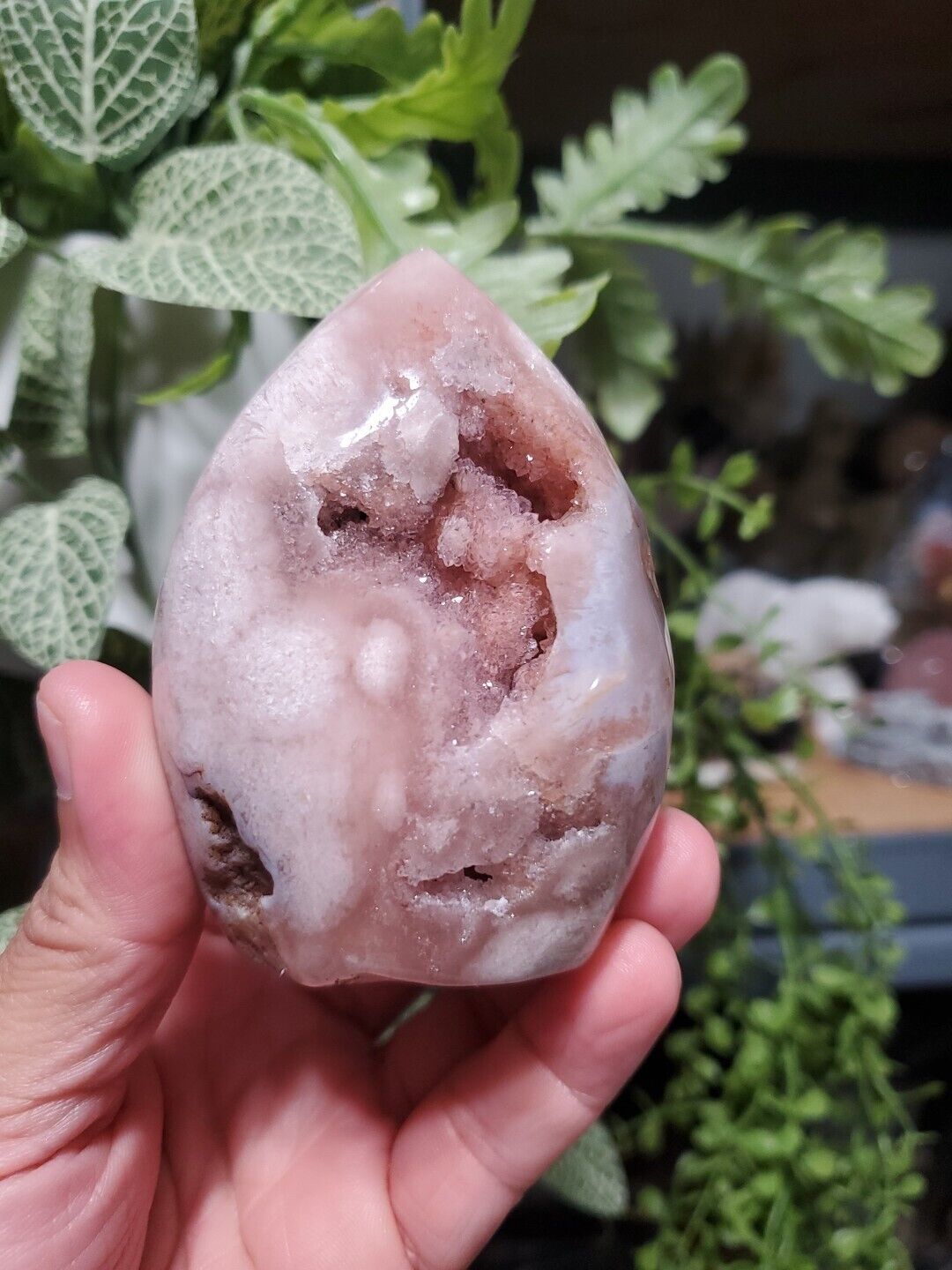 326g Natural Druzy Pink Amethyst Freeform Quartz Crystal Specimen Reiki Stone