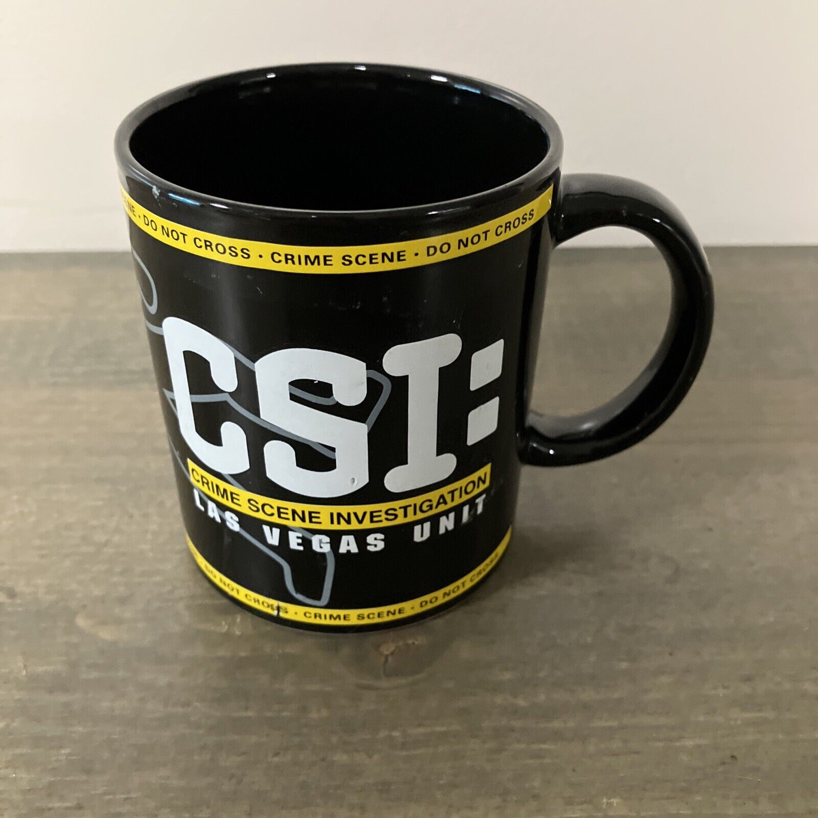 CSI Crime Scene Investigation Las Vegas Unit Coffee Mug Cup Do Not Cross Tape