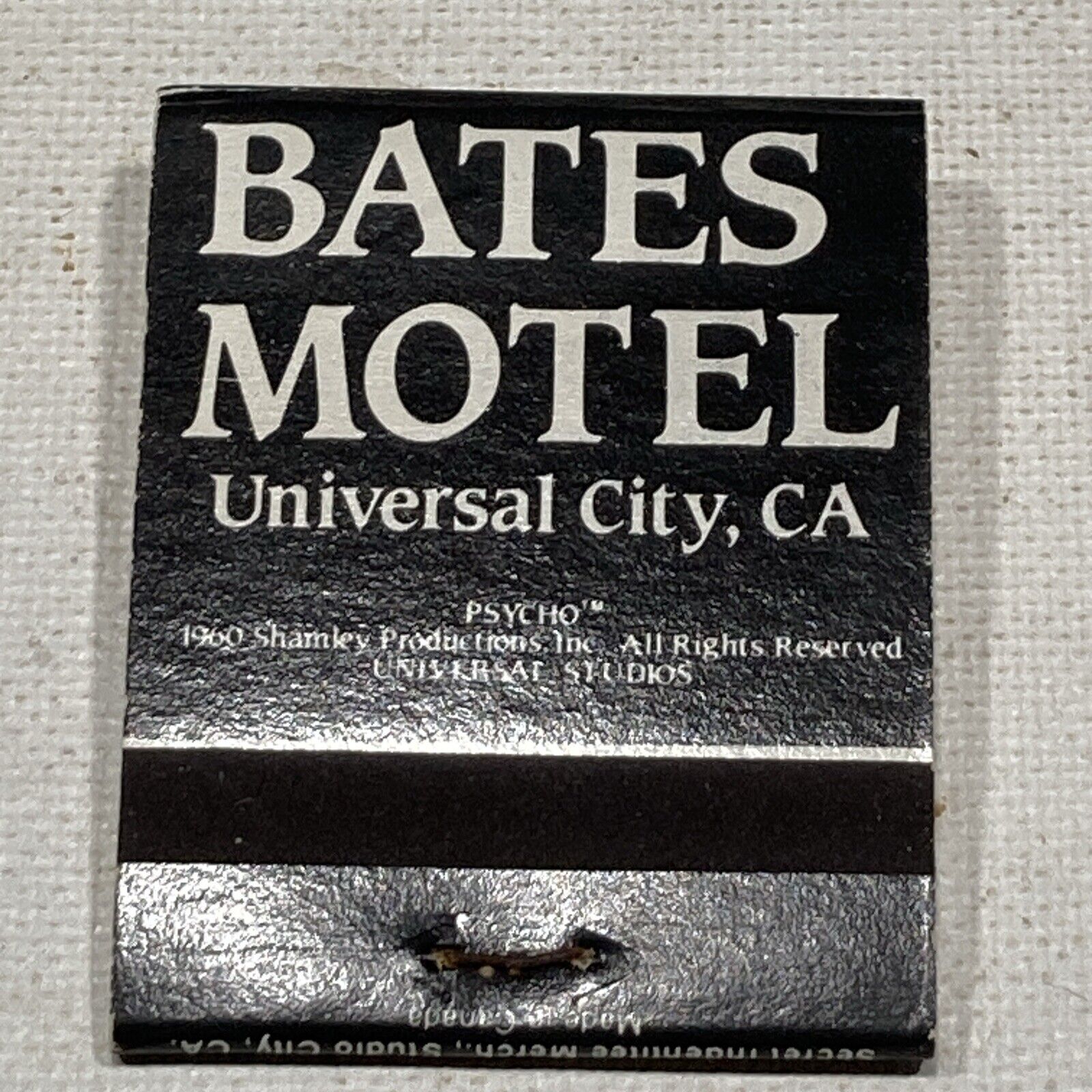 Vintage 1960 BATES MOTEL Advertising Matchbook Universal City, CA Psycho