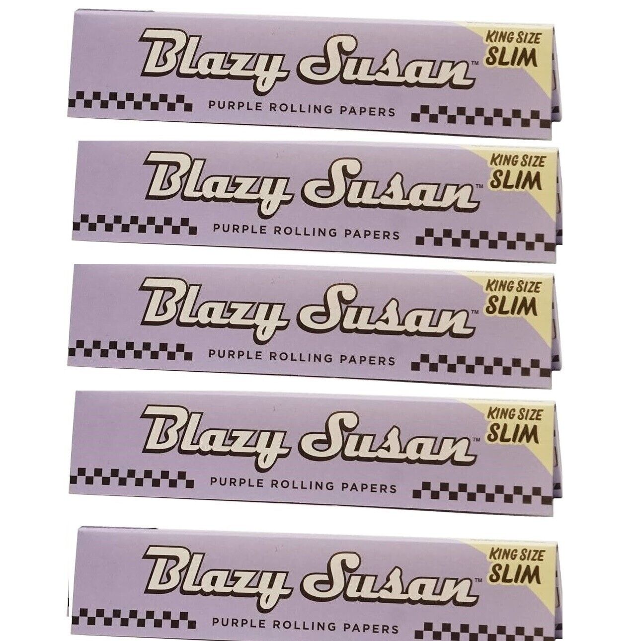 5x Blazy Susan King Size Purple King Slim Rolling Paper 50 Papers/Pack*FreeShp💃