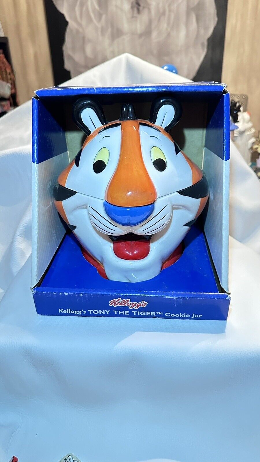 Kellogg's 2002 Ceramic Tony the Tiger Frosted Flakes Official Cookie Jar MINT