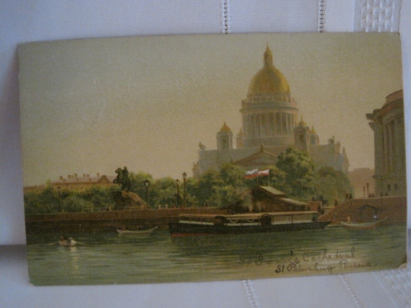 Antique St. Isaac\'s Cathedral St. Peterburgs Russia Vtg 1908 Divided Postcard