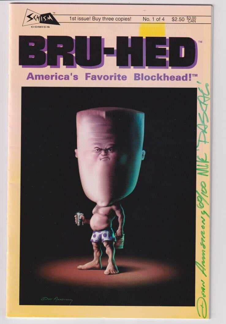 BRU-HED #1 SECOND PRINT SIGNED FOIL (SCHISM 1994)