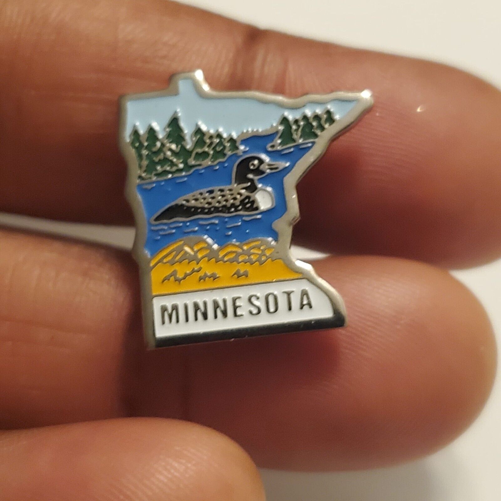 Vintage Minnesota State Bird Lapel Pin Slippers Souvenir Pin