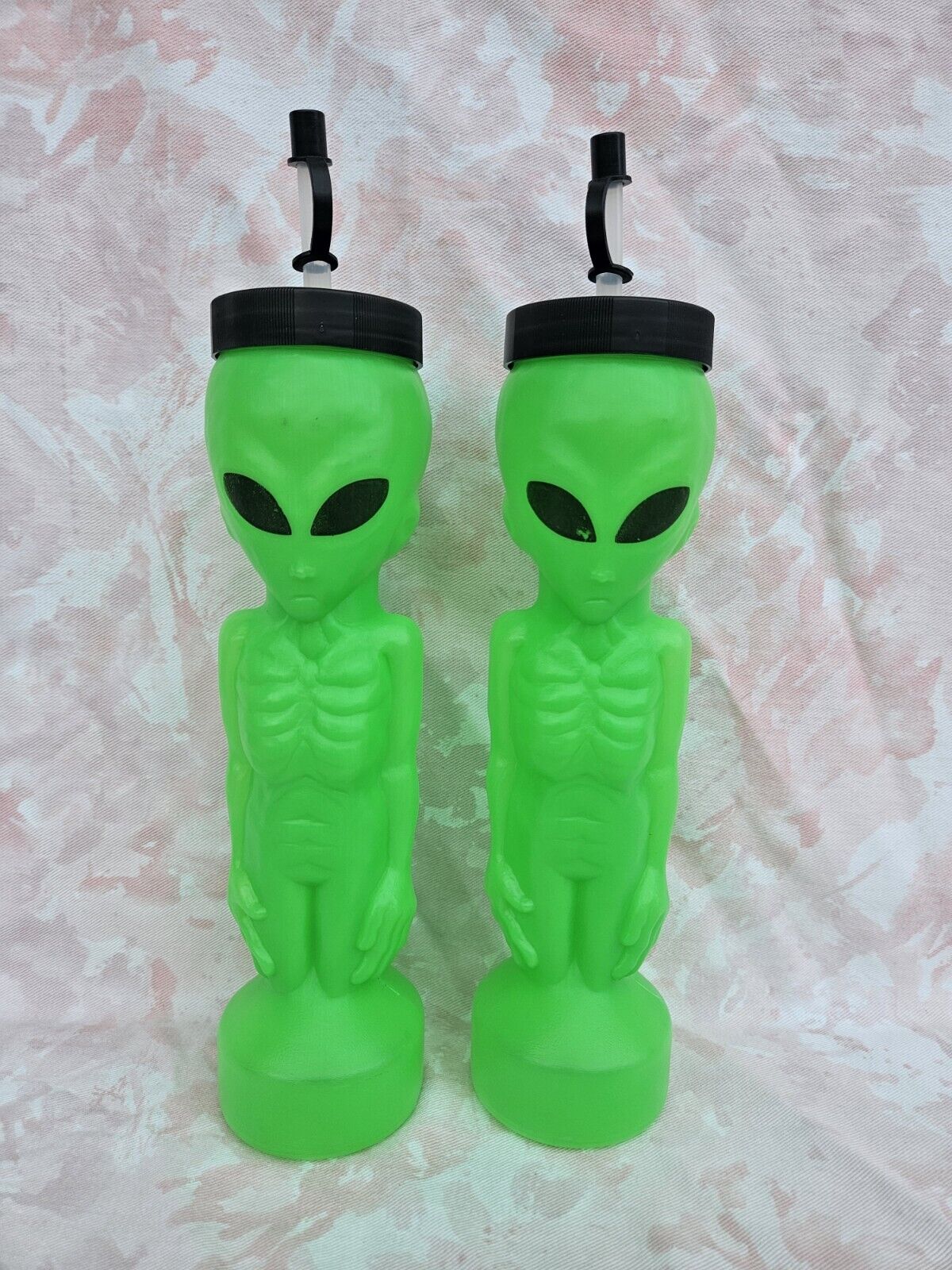 Vintage Set Of 2 Alien Neon Green 12\