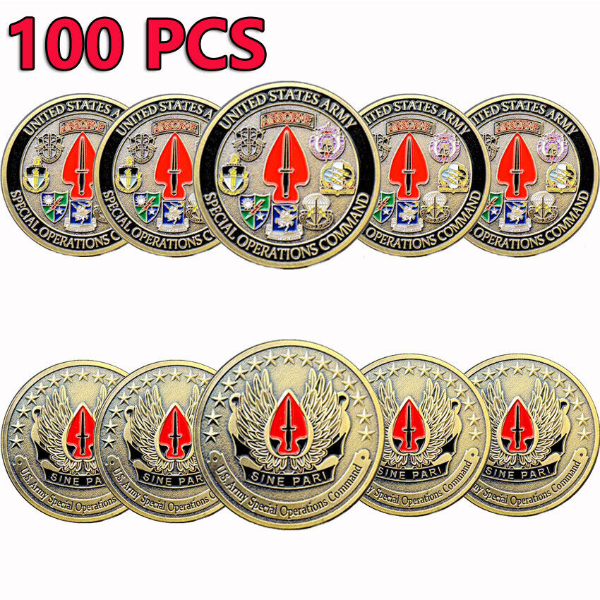 100PCS US Military Army Special Operations Command Challenge Coin Commemorative