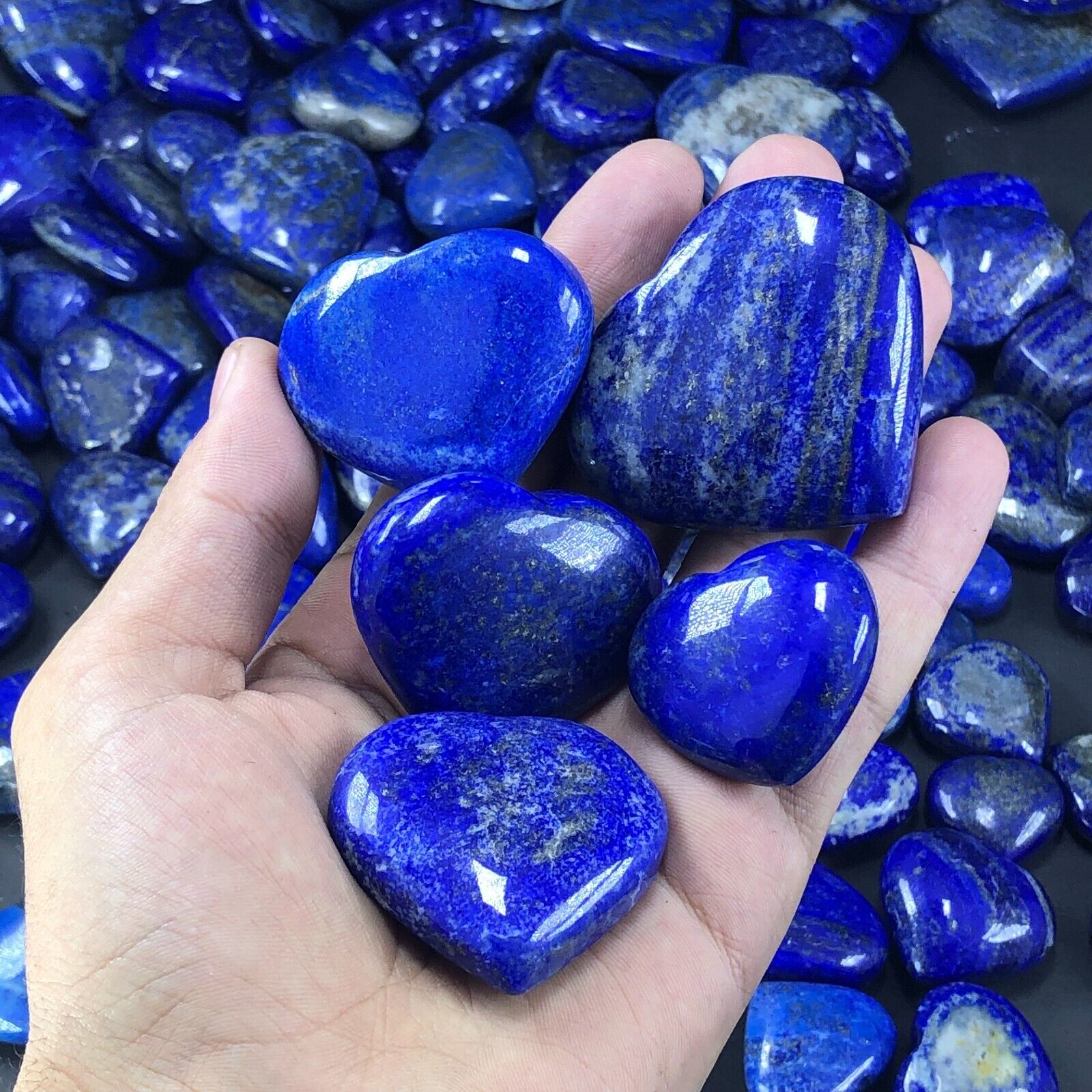 1.7-KG Lot Lapis Lazuli Hearts Afghanistan Healing Crystal Bulk 2-5cm
