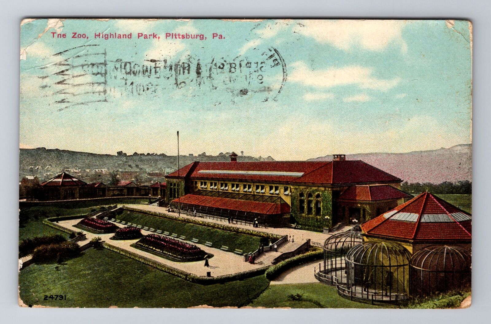 Pittsburg PA-Pennsylvania, The Zoo, Highland Park, Vintage c1911 Postcard