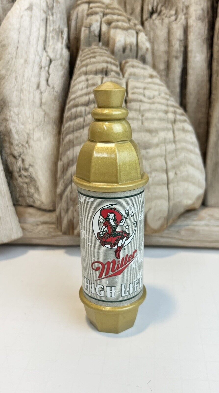 Vintage Rare Miller High Life Beer Tap Handle “Girl On The Moon” HTF Mint (I)