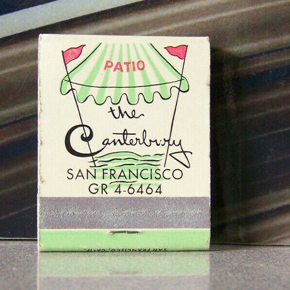 Rare Vintage Matchbook E6 California San Francisco Canterbury Patio Oakland 