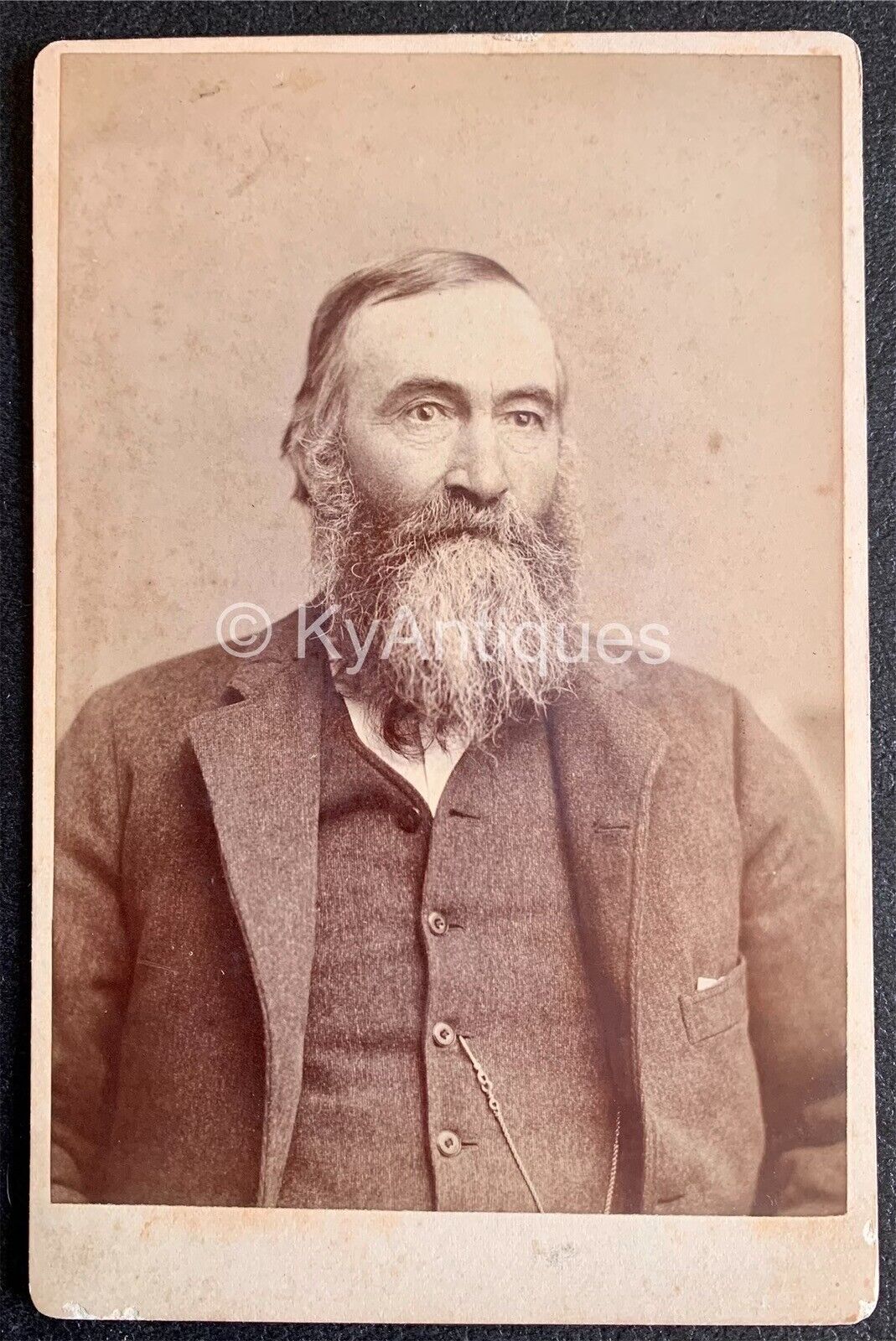 1880 Cabinet Card Elizabethtown KY Kentucky Beard Identified William Scott Eggen