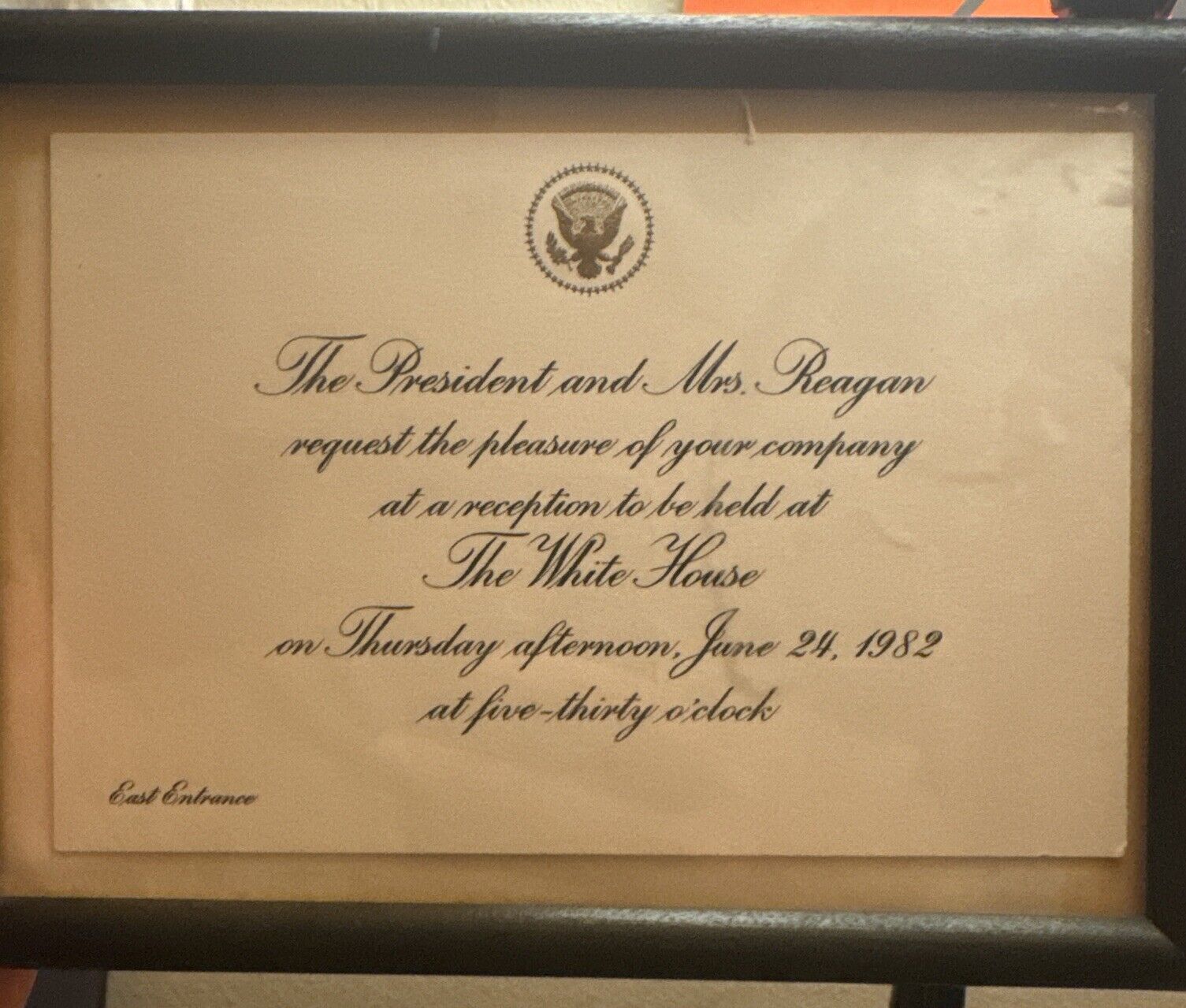 Ronald Reagan Presidential Invitation to White House 1982