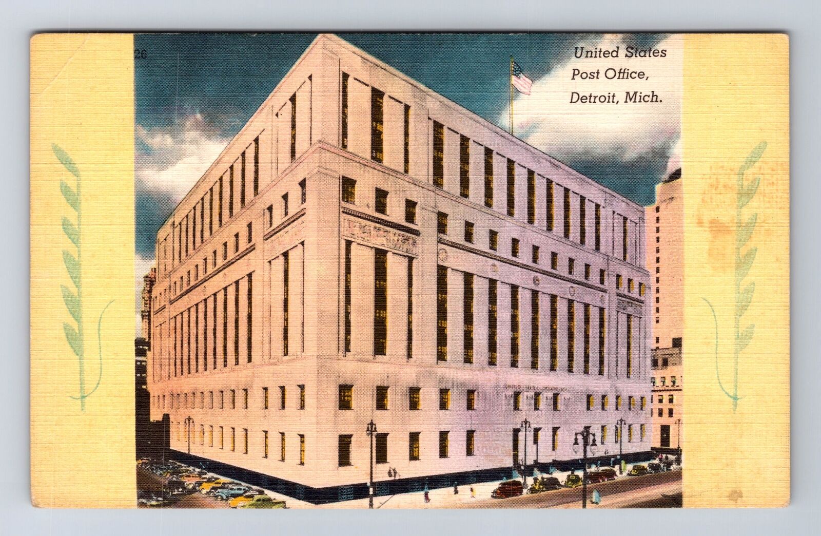 Detroit MI-Michigan, United States Post Office, Antique Vintage Postcard