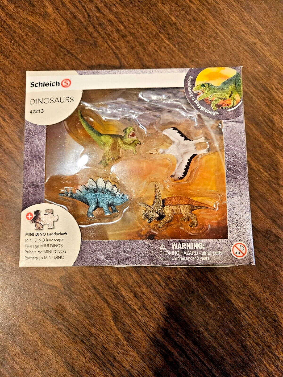 Schleich mini Dinosaurs Set No. 42213 With landscape puzzle RETIRED/RARE – NEW