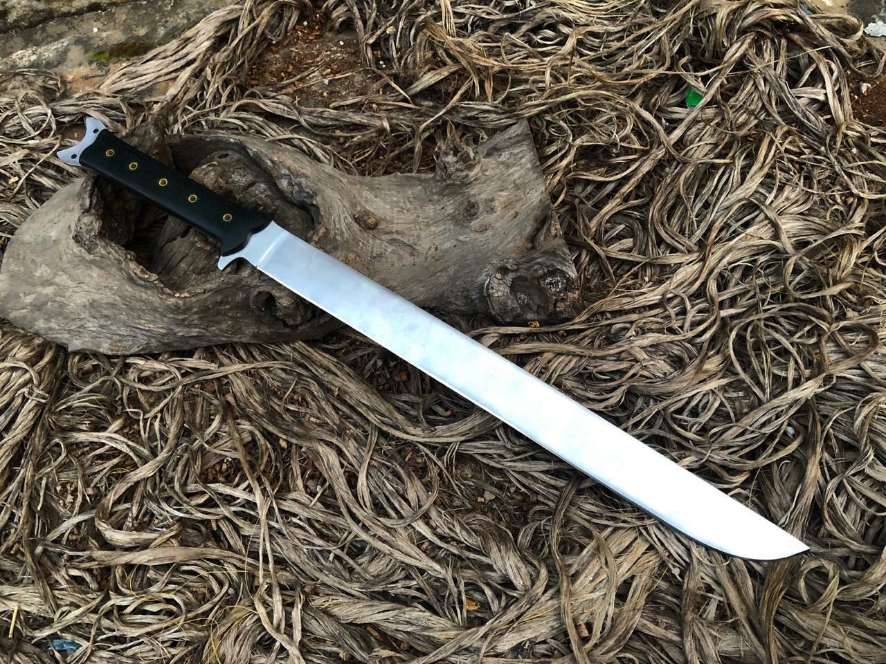 Custom Handmade D2 Tool Steel 25 inches Sword with sheath Tanto blade + Sheath 