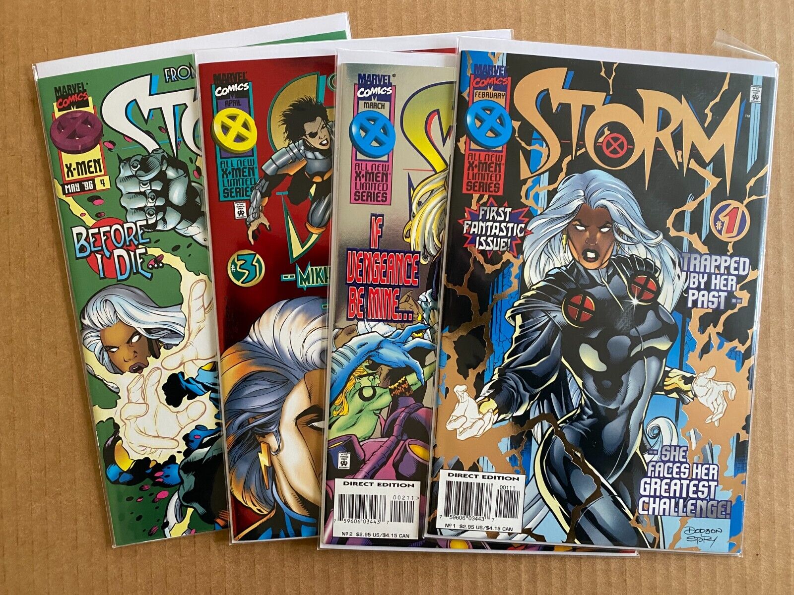 Storm #1-4 Complete 1st Solo Storm Series Marvel 1996 Foil Covers