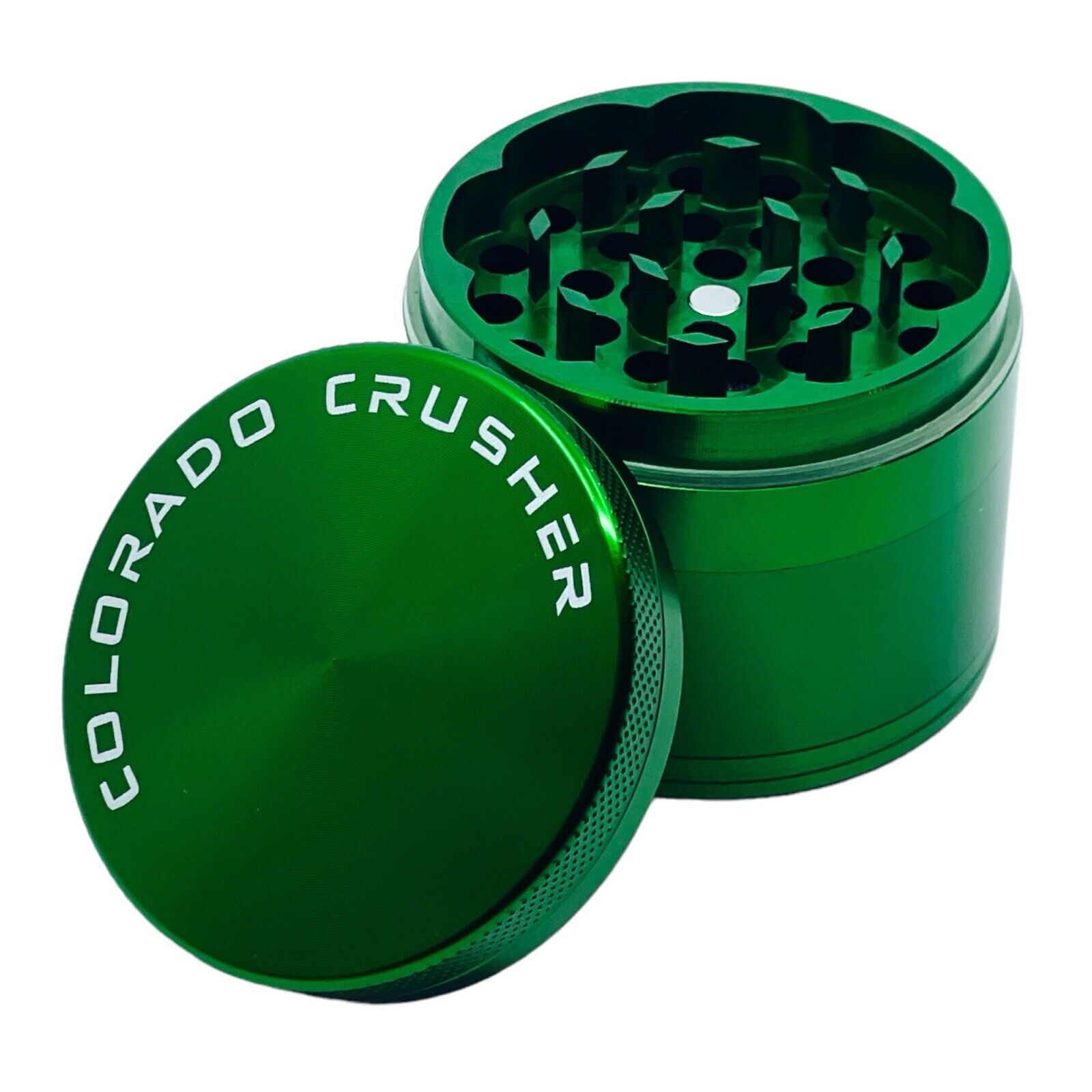 Colorado Crusher 56 MM Tall Herb Grinder Spice Crusher 4 Piece Green