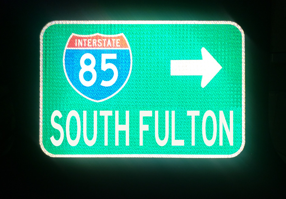 SOUTH FULTON Interstate 85 route road sign - Georgia, Atlanta Braves MLB,