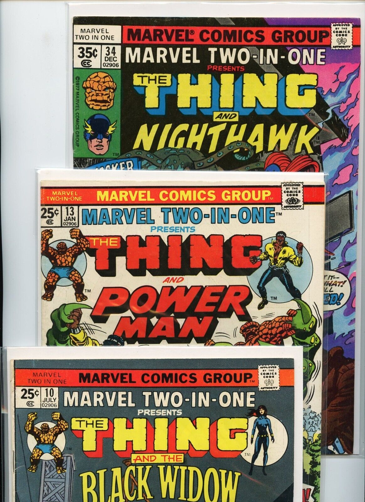 Marvel Two-In-One #10, #13, and #34 Marvel Comics Lot of 3 Books /*
