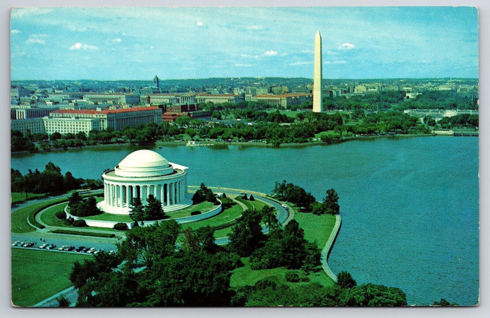 Postcard - The Jefferson Memorial and Washington Memorial- Washington DC