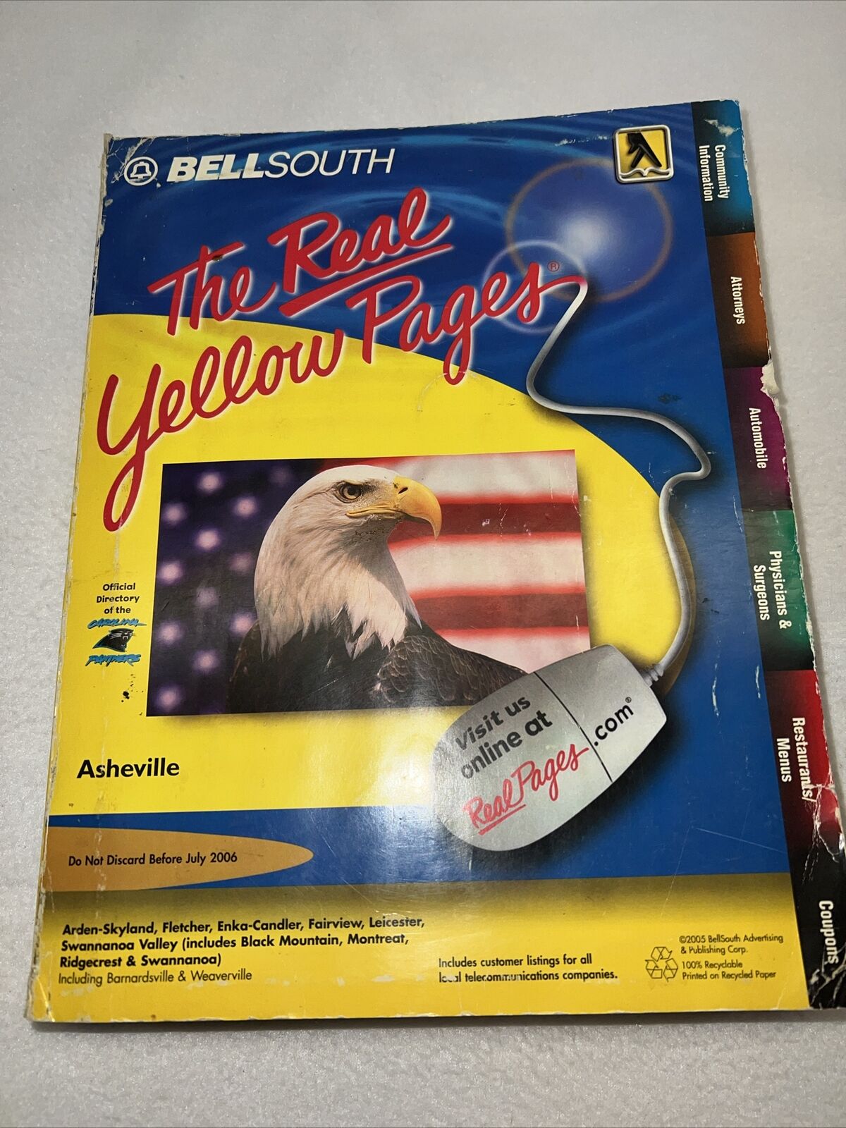 BellSouth Asheville NC Phone Directory Yellow Pages 2005-2006 Print Advertising