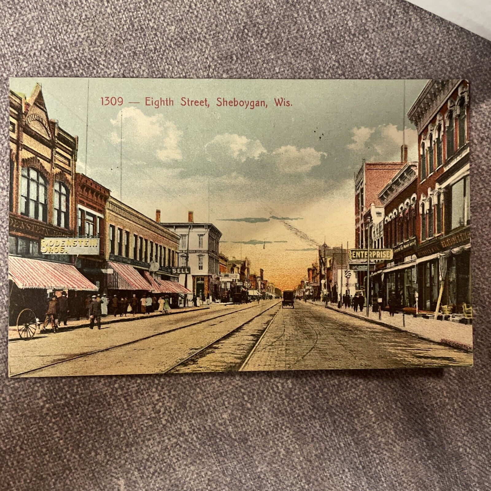 Sheboygan WI Eighth Street Scene Early 1900’s Wisconsin Postcard Postmarked 1911
