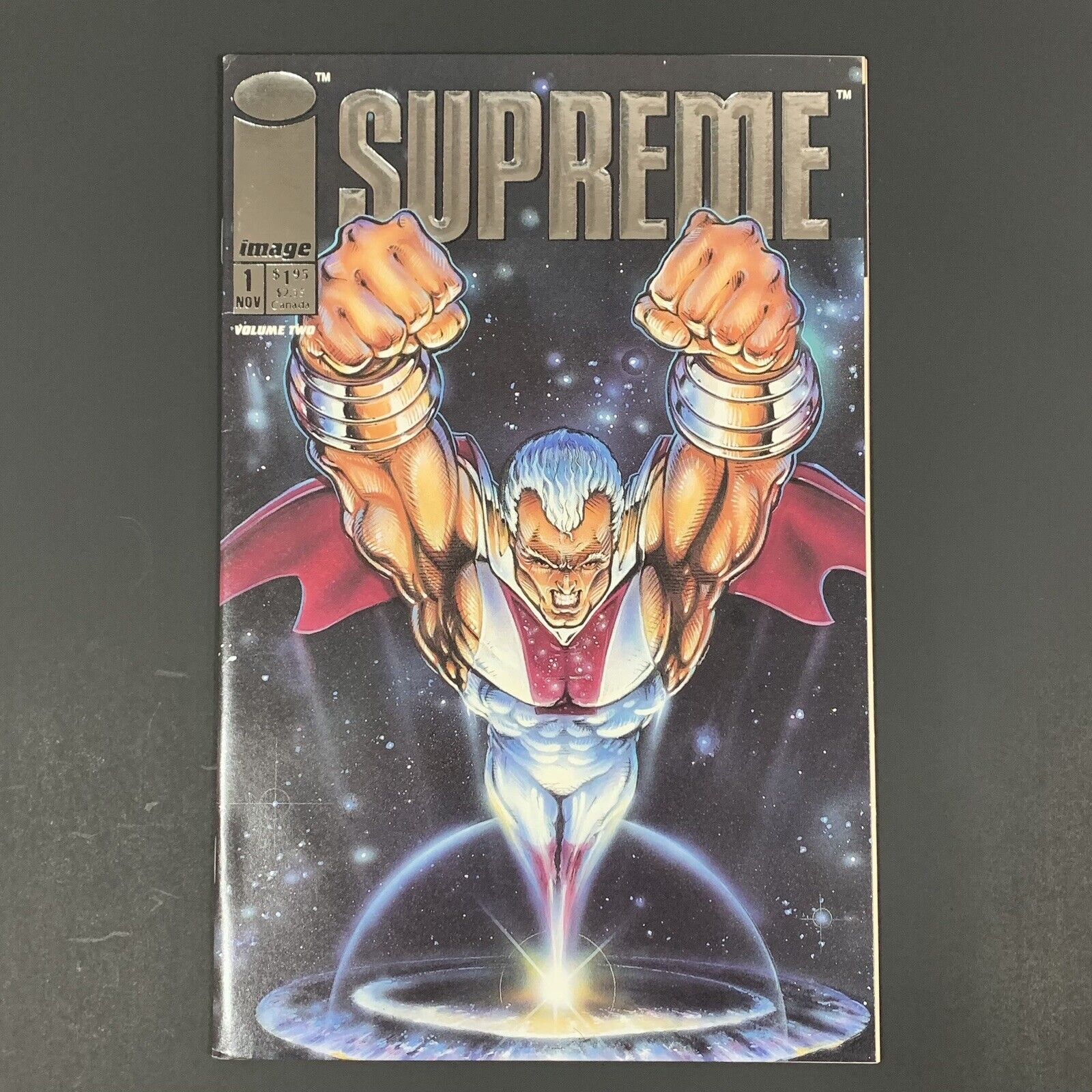 Supreme #1 Foil Embossed Cover - Image Comics 1992. #2 High Grade Cdn