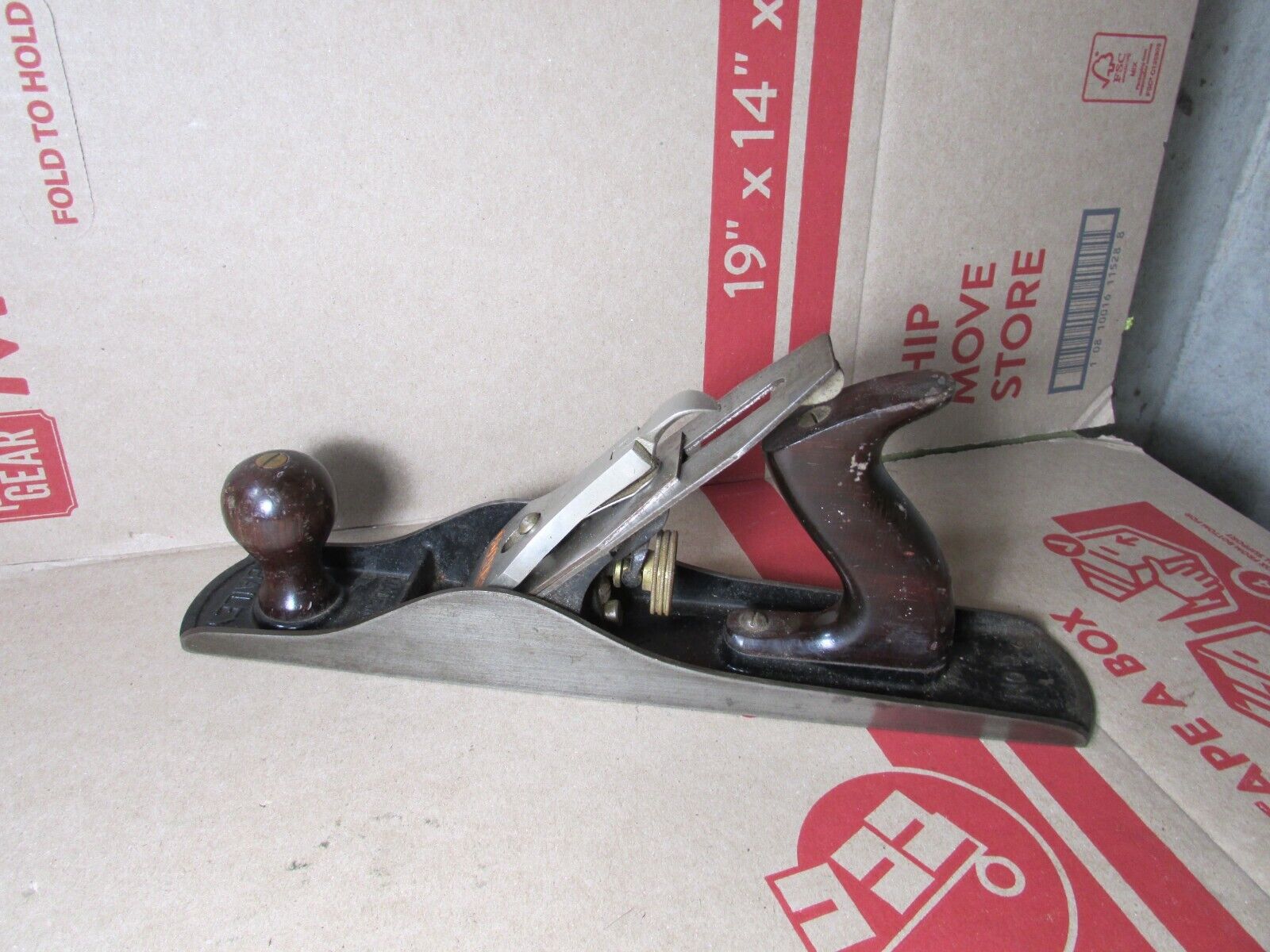 Vintage Stanley Bailey No. 5 Woodworking Plane Smooth Bottom