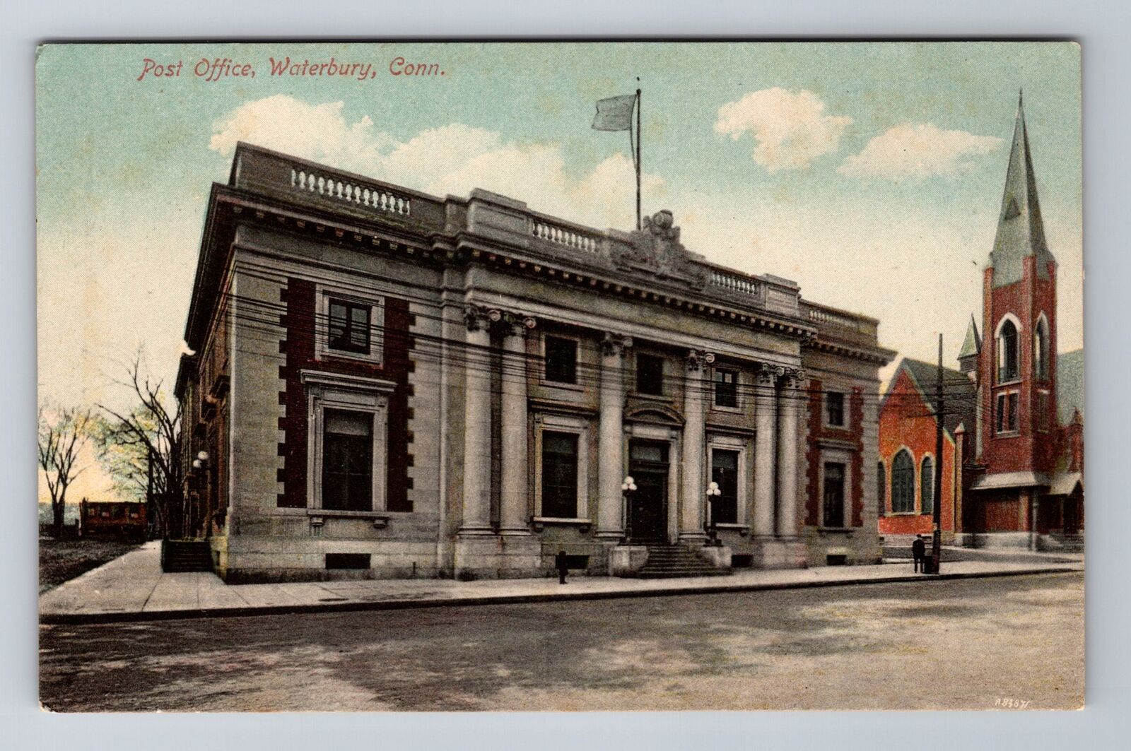 Waterbury CT-Connecticut, United States Post Office, Antique, Vintage Postcard