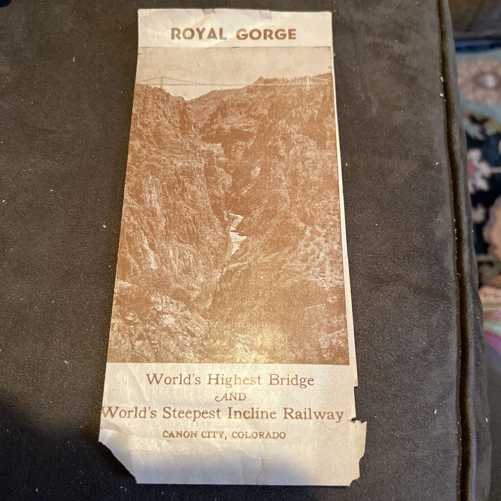 Royal Gorge Incline Very Old Brochure Vintage