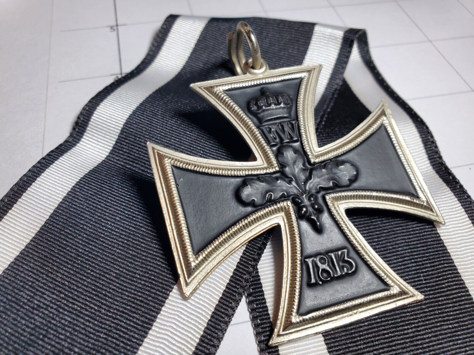 German WW1 Iron Cross 1813 1914 EK1 Medal Eisernes Kreuz Imperial with Ribbon