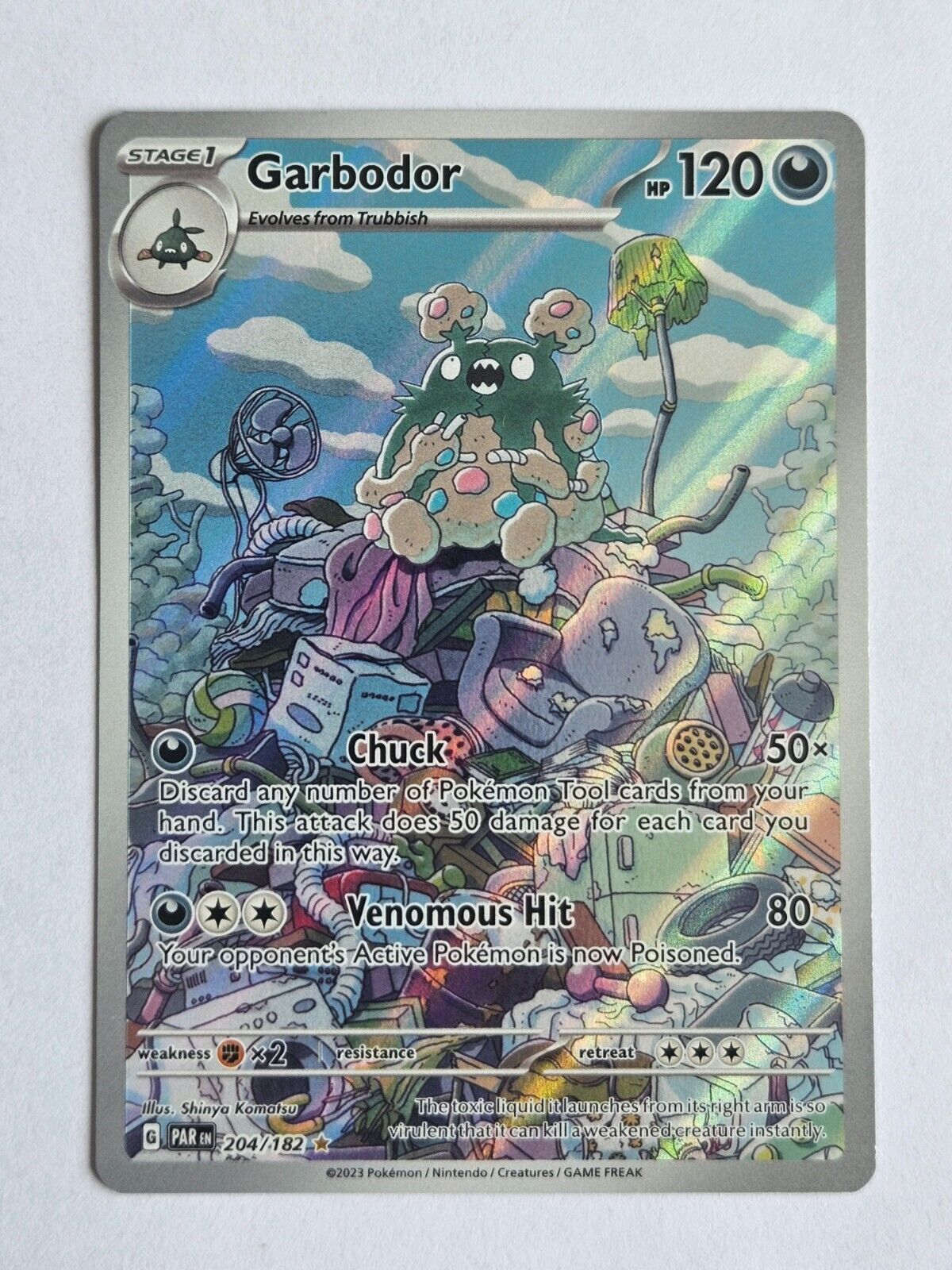 Garbodor 204/182 Paradox Rift Illustration Rare Pokemon Card 2023 - Mint