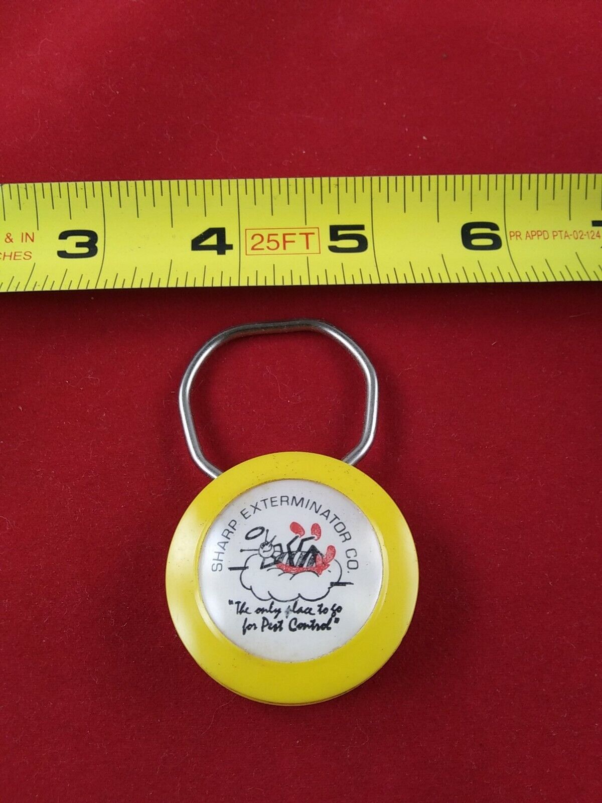Vintage Sharp Exterminator Company Keychain Key Ring Chain Fob *QQ59