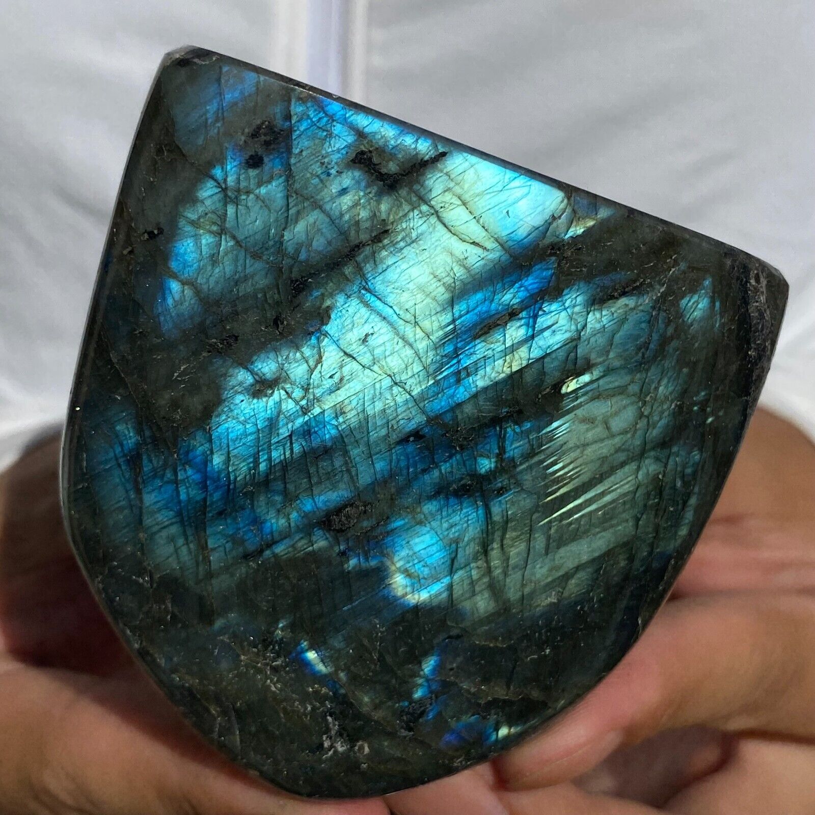 475G Natural Flash Labradorite Quartz Crystal Freeform rough Mineral Healing