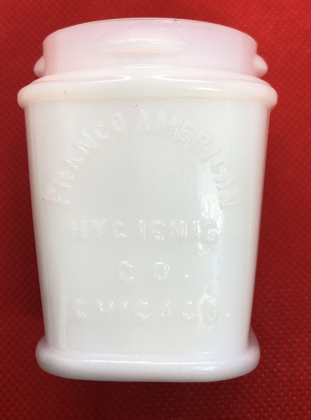 Antique Franco-American Hygienic Co. Milk Glass Jar 2.5” Tall - Circa 1900