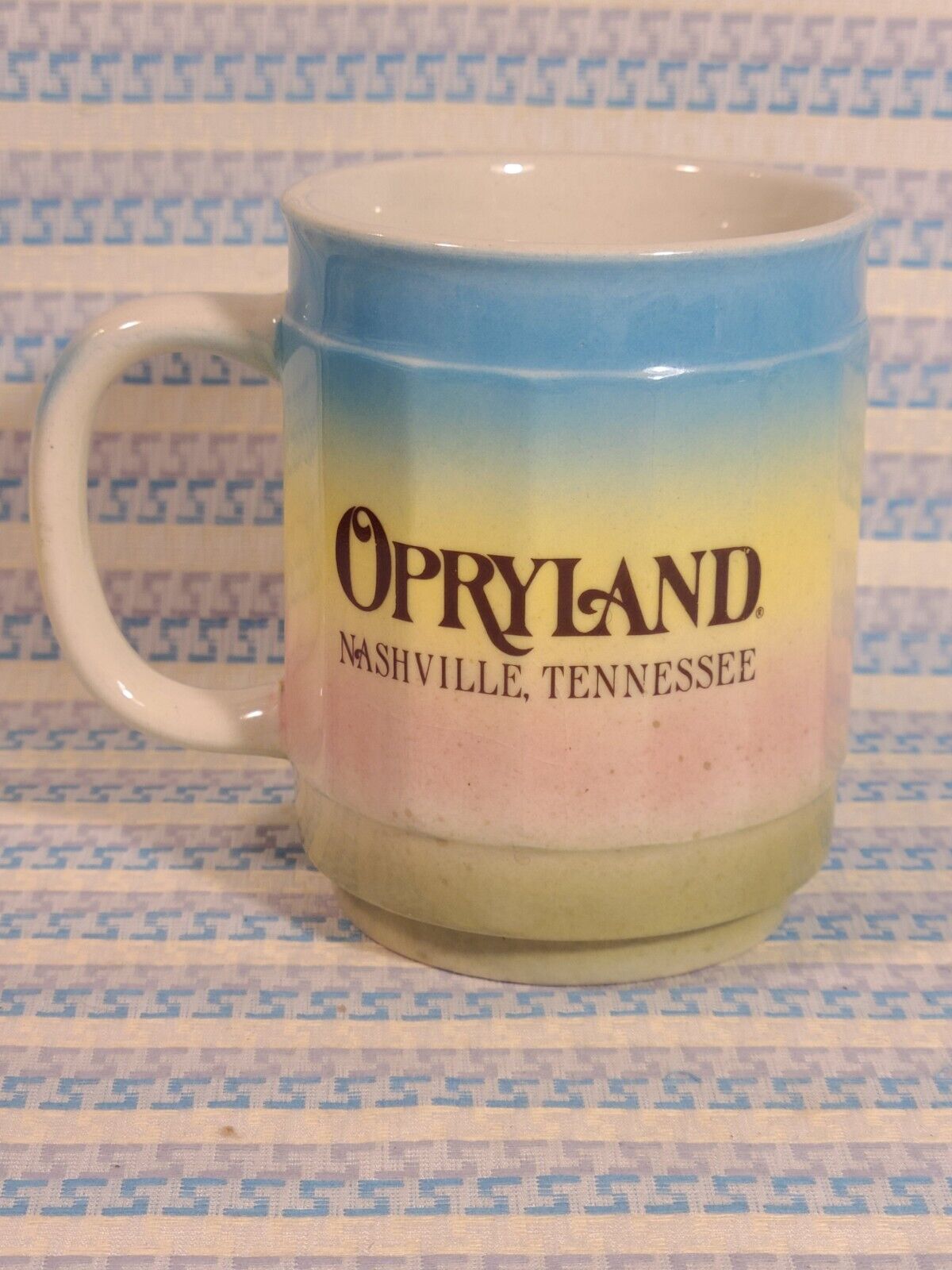 Vintage Opryland Souvenir Pastel Birds Songbirds Ceramic Mug