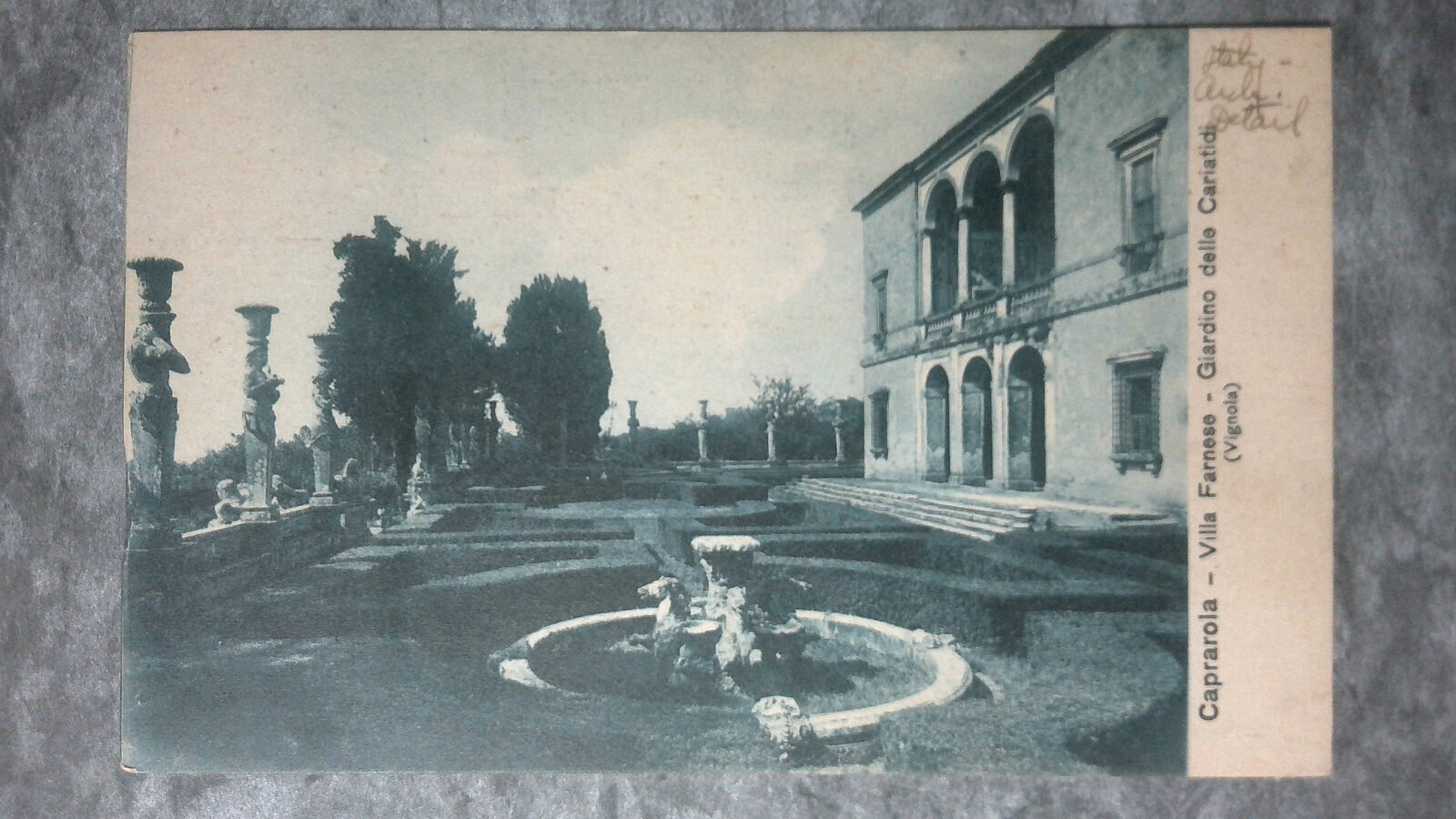 c1915 Collotype Postcard Caprarola Villa Farnese Giardino delle Cariatidi France