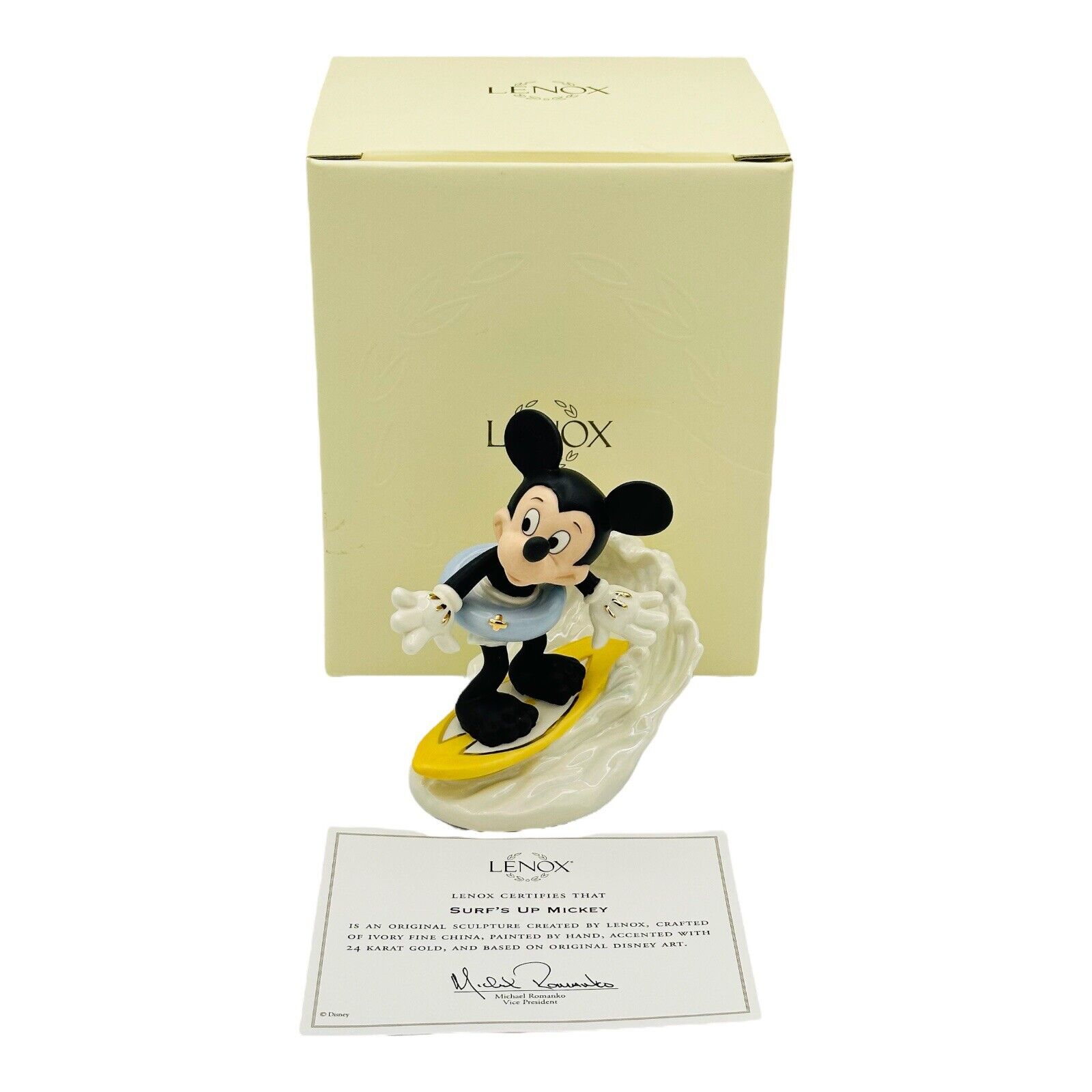 Lenox Disney Surf’s Up Mickey Mouse Figurine Mickey For All Seasons Collection