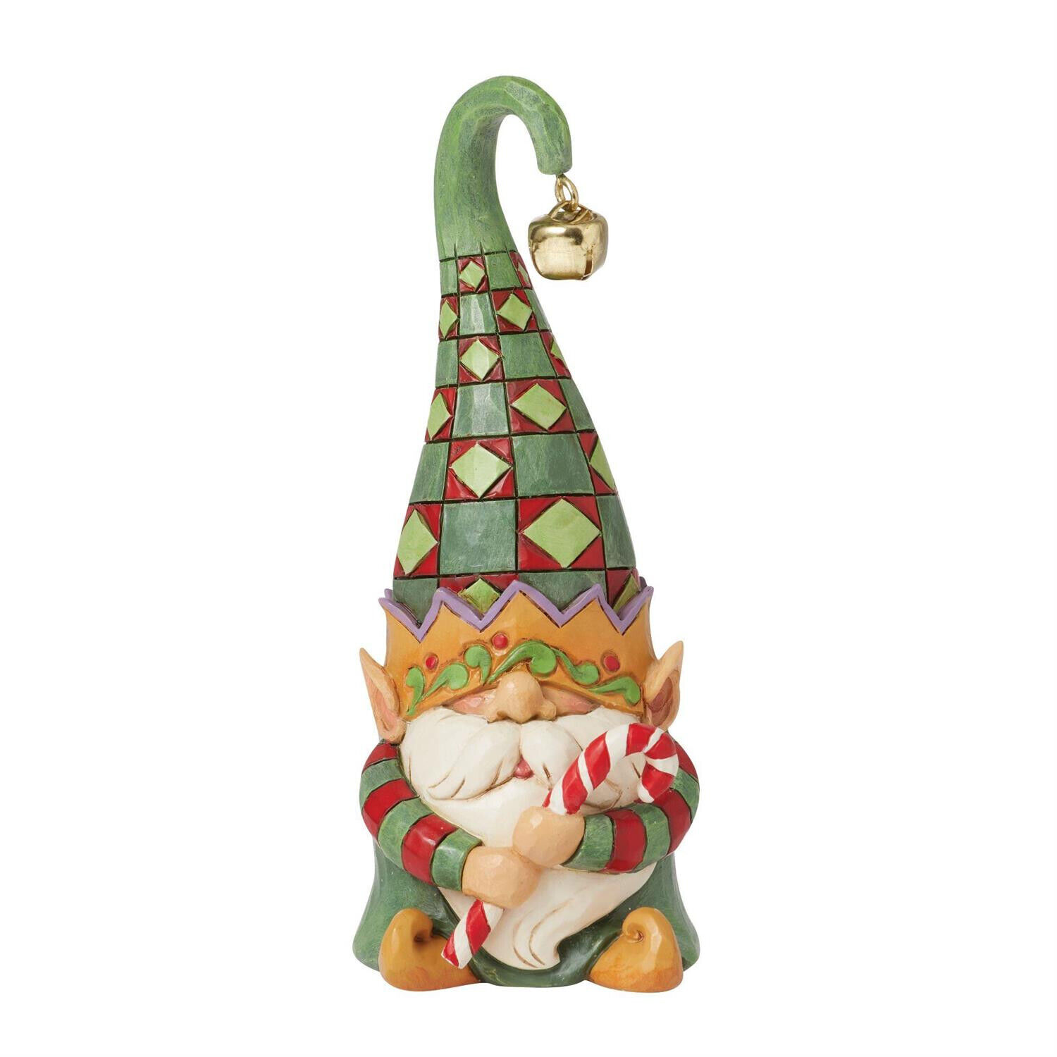 Jim Shore 6015472 Gnome Elf Holding Candy Cane Figurine 5\