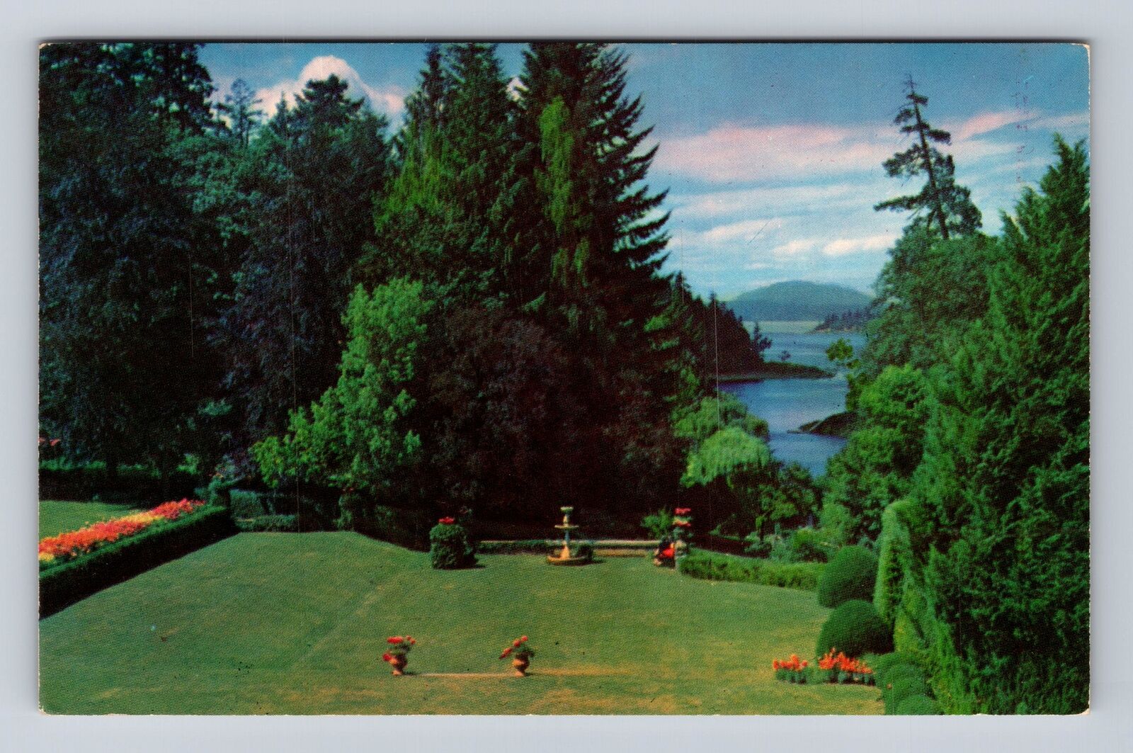 Victoria British Columbia-Canada, Butchart Gardens, Tod Inlet, Vintage Postcard