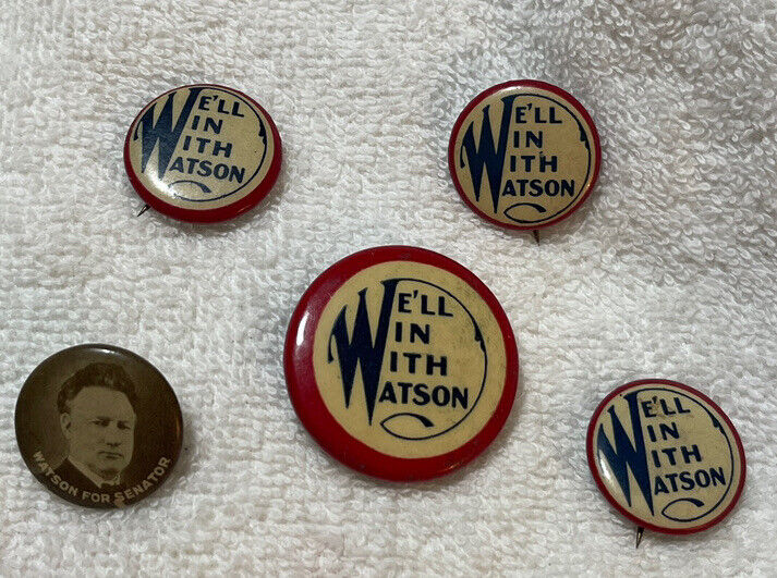 INDIANA US SENATOR JAMES WATSON CAMPAIGN BUTTON GROUP Vintage Political Pins