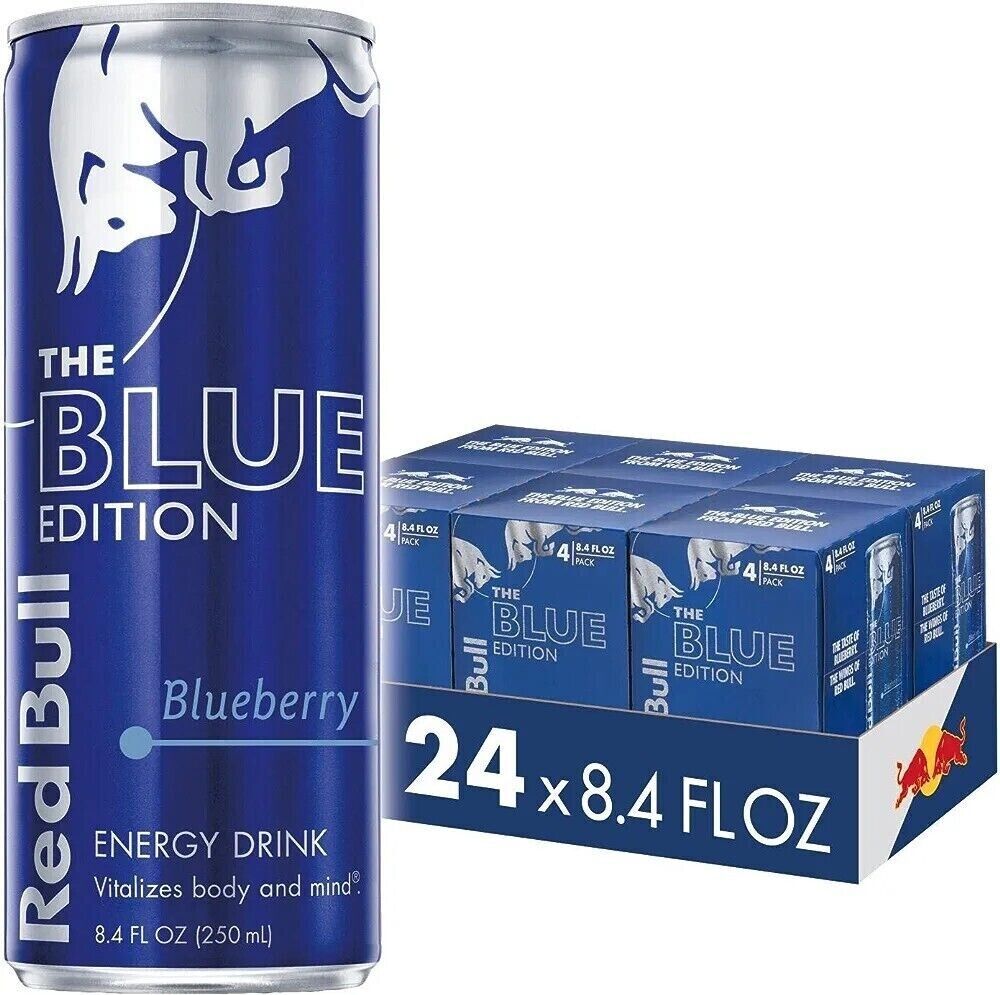 Limited Rare Red Bull Blue Edition Blueberry Energy Drink, 8.4 Fl Oz, 24 Cans