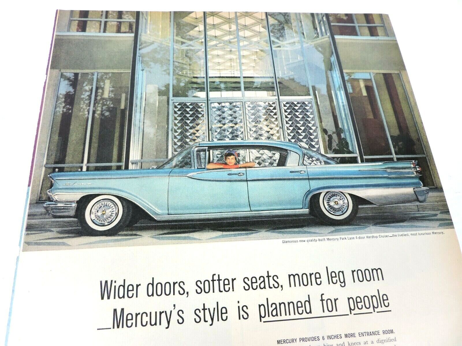 Mercury Park Lane Vintage Car 1959 Auto Ad 10X14 Back Glen Canyon Bridge Photos