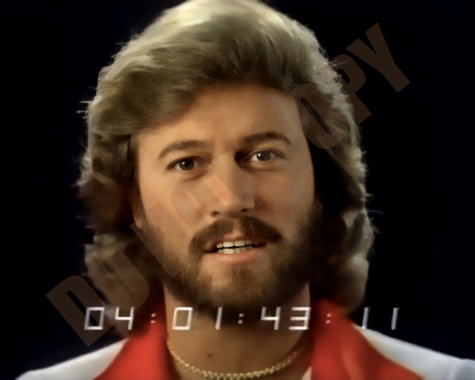 Barry Gibb of Bee Gees In Studio For Promo Video 8x10 Photo