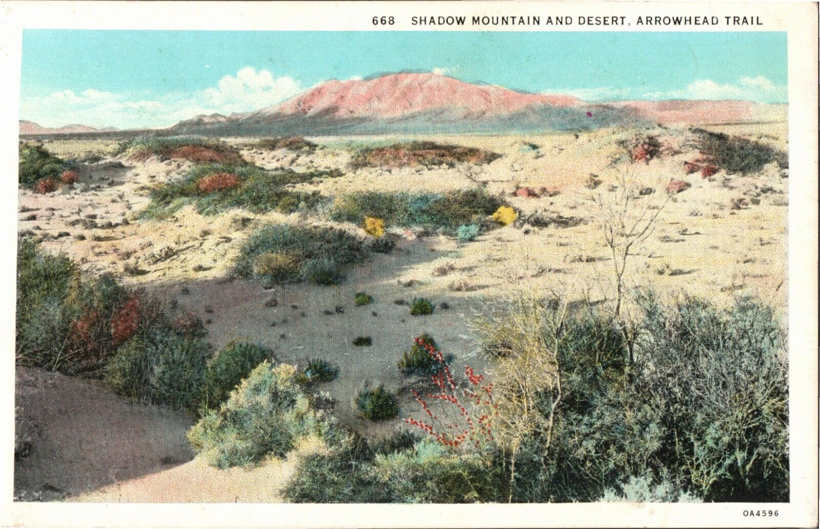 Postcard Shadow Mountain And Desert Arrowhead Trail