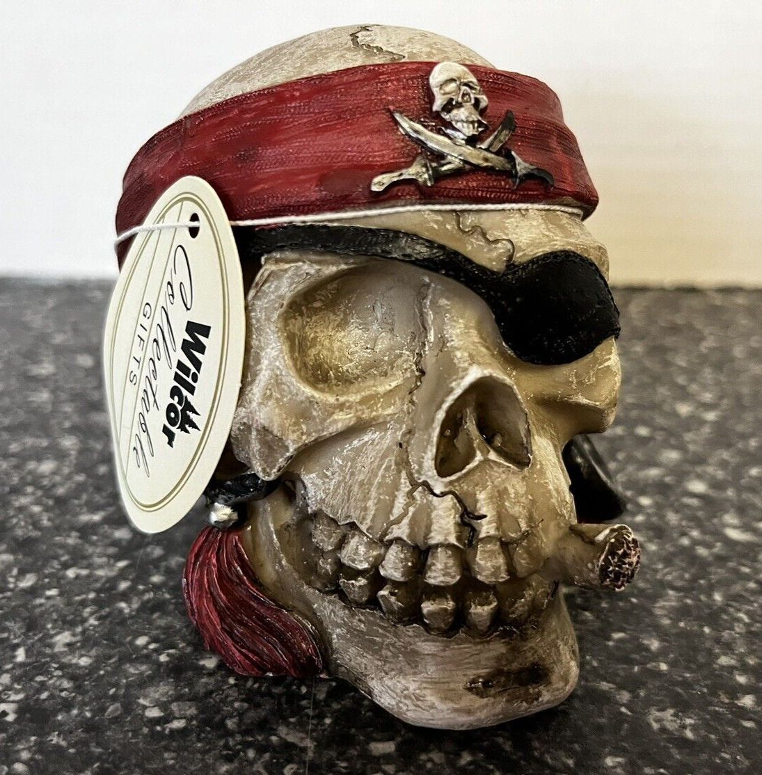 NEW Pirate Skull Bank Resin 4\